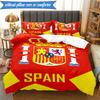 3PCS Spain's Royal Emblem Printed Soft Bedding Set,Including 1pc Duvet Cover And 2pcs Pillowcases Perfect for Bedroom, Dormitory, Fan gift