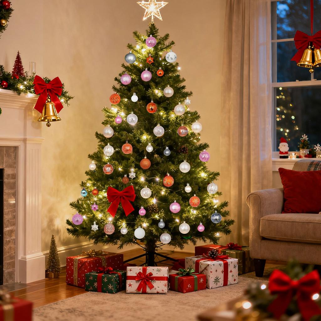 44 шт. Рождественские украшения для елки, пластиковые шары, украшения для поделок своими руками и расписные дизайнерские коробки, подвеска