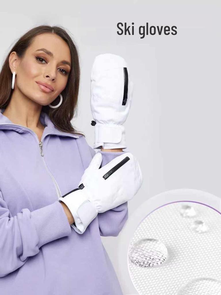 Waterproof Winter Ski Gloves: Durable, Warm, Touchscreen-Compatible, Single & Double Board Five-Finger Mittens.