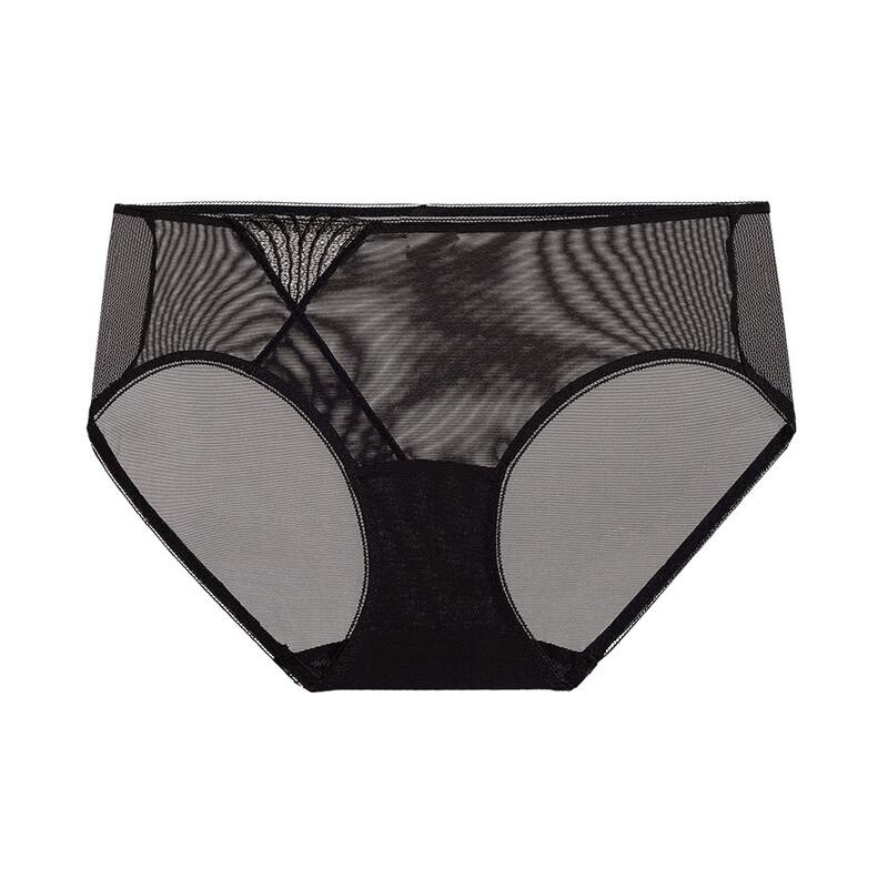 Aimer Women's GONGYU AM23A361 Lace Mesh Mid-Waist Boxer Briefs