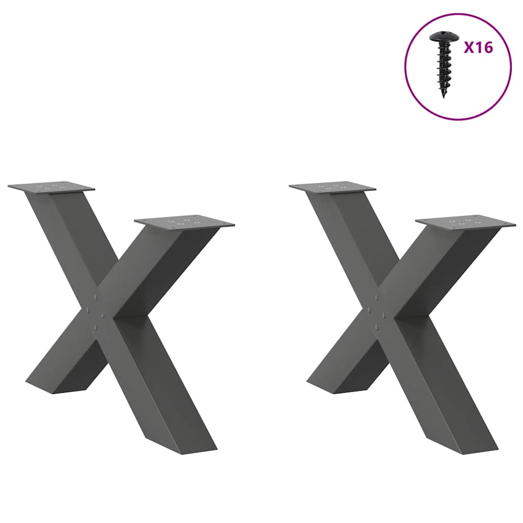 Vidaxl Nogi Do Stolika Kawowego W Kształcie Litery X 2 Szt. Antracyt