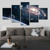 5Pcs Galaxy Space Planet Stars Decor 5 Pieces Canvas Paintings HD Print Home Decor 5 Panel Room Decor Abstract Poster No Framed
