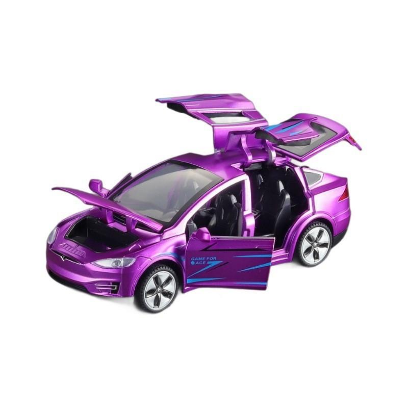 1:32 Симуляция Модель Tesla Model X Модель из сплава Модель автомобиля Звук и свет открывающихся дверей Инерционный механизм Детские игрушки