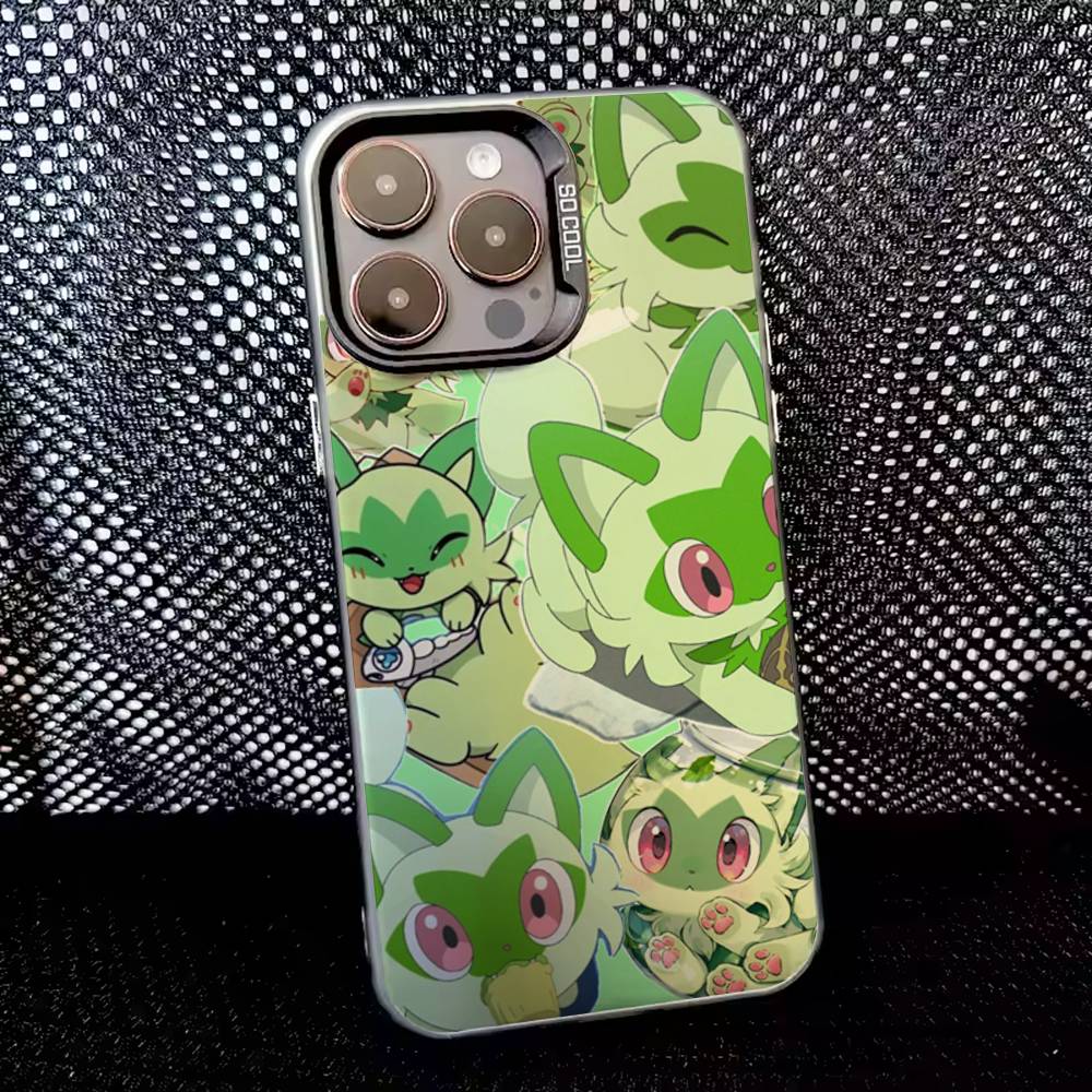 Cartoon S-Sprigatitos Phone Case For iPhone 16,15,14,13,12,11,8,7,Pro,Max,Plus,Mini,XS,SE Anti Fall Black Matte Hard
