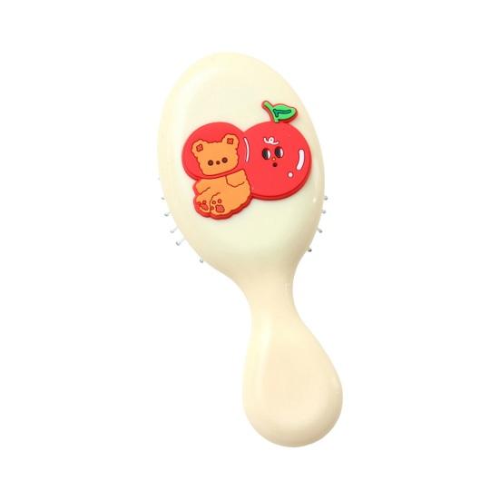 Мини-щетка для волос для девочек, мягкая щетина, массаж кожи головы, портативная расческа для распутывания волос с мультяшными овощами и животными, детские парикмахерские инструменты на день рождения