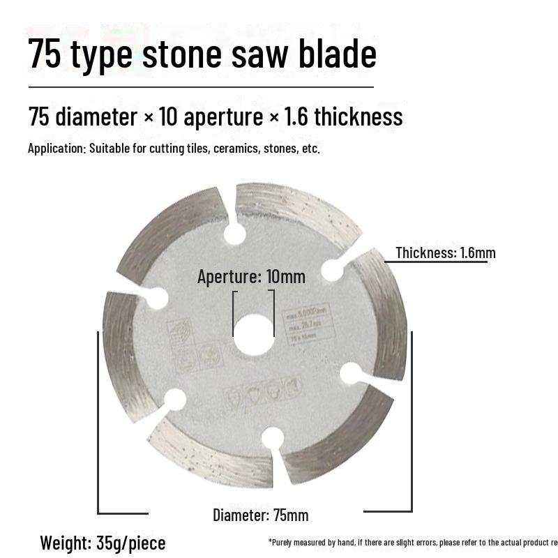3" Mini Angle Grinder 8-Piece Set: 75x1.2x10mm Brazing Cutting & Grinding Blades
