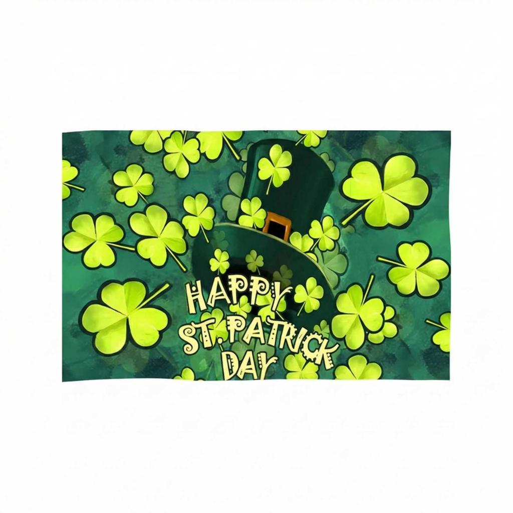 Улица. Баннер на День Святого Патрика, Ирландский памятный флаг, Декоративный флаг с трилистниками