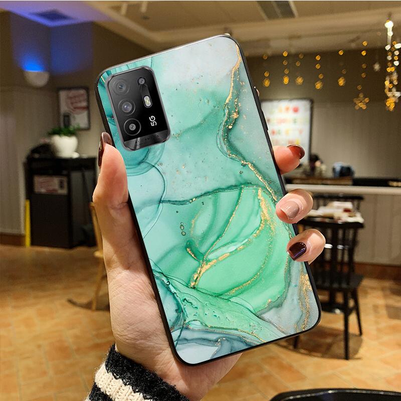 Чехол для телефона с цветным мрамором для OPPO A54 A74 A94 A53S A9 A5 A15 A16 A91 A96 A76 Reno8 8Pro Reno2 Z