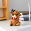 Handmad Cartoon Cow Ornament Resin Animal Action Figure Highland Cow Decor  Kids Birthday Gift