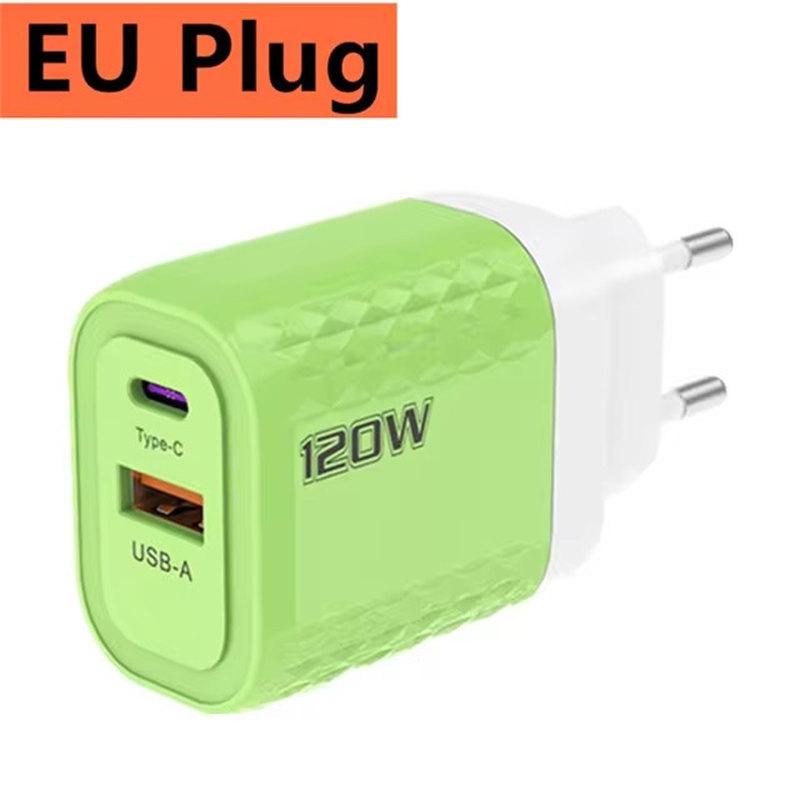 120W USB C Charger GaN Fast Charging Charger PD Quick Charge QC3.0 Wall Adapter For iPhone 15 Xiaomi POCO Samsung Huawei Oneplus