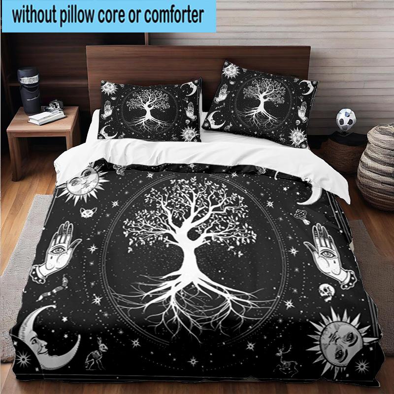 Tree Of Life Mandala 3pcs Bedding,Including 1pc Duvet Cover And 2pcs Pillowcases Perfect for Christmas,Ideal for Bedroom, Dormitory