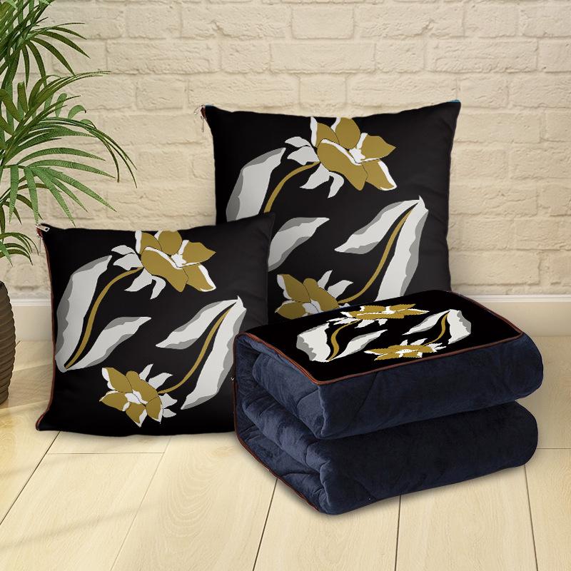 Персонализированная мультяшная флисовая плюшевая подушка-плед