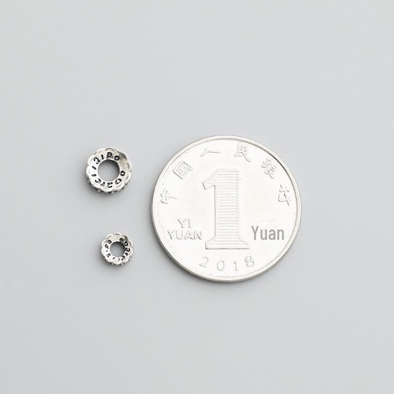 Текстурированные тайские бусины-разделители из стерлингового серебра S925 для самостоятельного изготовления хрустальных браслетов и ожерелий.