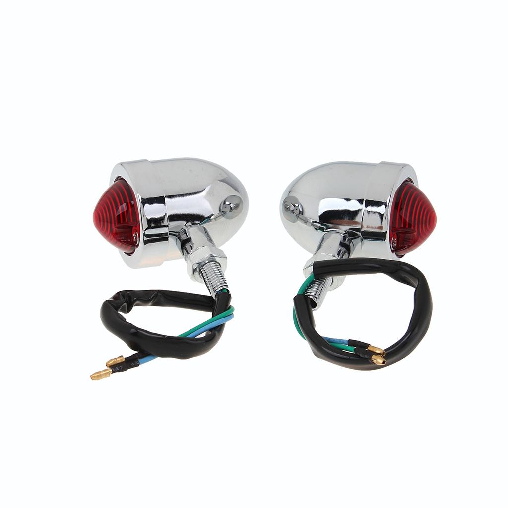 Motorcycle Turn Signals Indicator Lights Amber Blinker 12V Signal Lamp Silver Universal Fit for Most Motorcycles