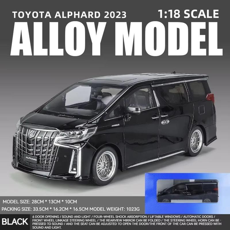 Новая модель автомобиля Toyota Alphard MPV из цинкового сплава в масштабе 1/18, литая металлическая игрушечная машинка, модель автомобиля с высокой имитацией звука и света, детские подарочные украшения