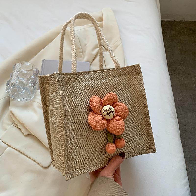 Симпатичные льняные студенческие сумки для риса для женщин, которые ходят на работу и обратно, чтобы хранить ланч-боксы и небольшие сумки для рук