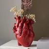 Black Anatomical Heart Vase Simulation Heart-Shaped Art Resin Vase Decorative Potted Flower Vessel Gift Room Office Desk Decor