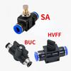 BUC HVFF SA 4 6 8 10 12 14 мм НЗТ Трубка Быстроразъемное Пневматическое Соединение Ручной Поворотный Переключатель Ручной Шаровой Кран с Ограничением Тока