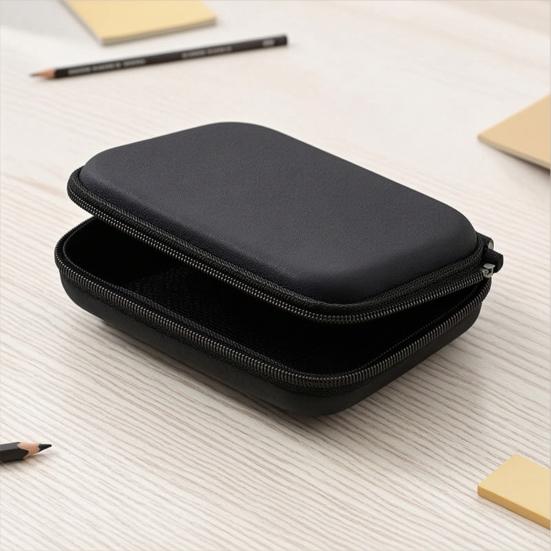 Портативный Storage Box, Жесткая цифровая сумка для хранения из EVA, с двухслойной подкладкой с перегородками и сетчатыми карманами, Защитный чехол для организации кабелей