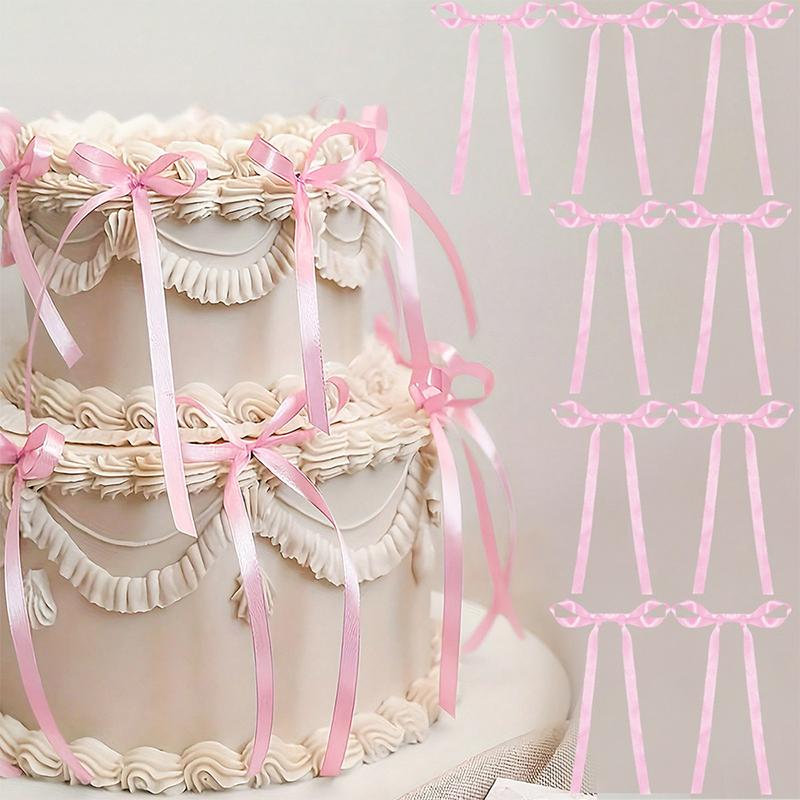 10 шт. Ленточки-бантики Украшение для торта Десерты Домашний декор Украшение для дня рождения Детский День святого Валентина Вечерние мероприятия Торт DIY Декор