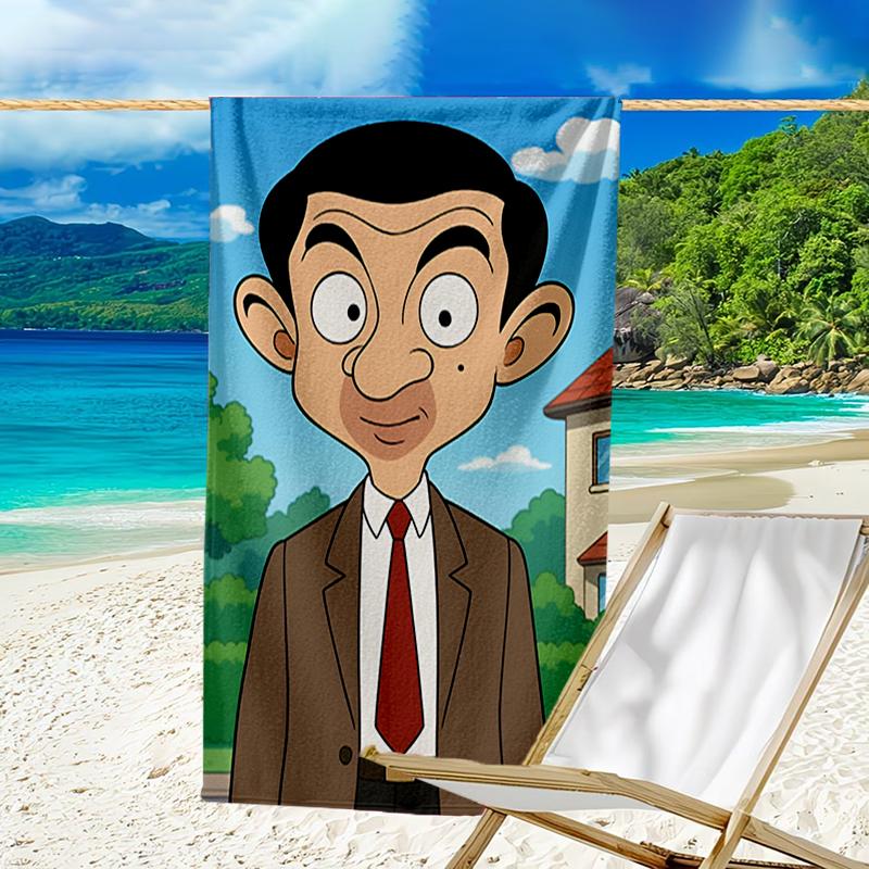 Ultra-Soft Beach Towel with Mr Bean Theme,Ideal for Pool - Camping, Diving - Perfect Travel Essential, Vibrant Beach Towel.