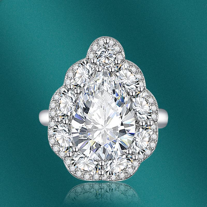 BELLA BOX Кольца изменяемого размера в форме капли для женщин, циркон, помолвка, изысканные ювелирные изделия, подарок