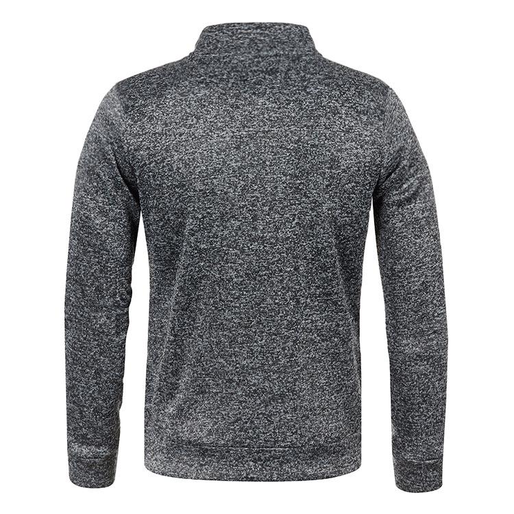 Men's Autumn/Winter Zipper Collar Knitted Sleeve Sweater Jacket - Trendy Large Size Velvet Top