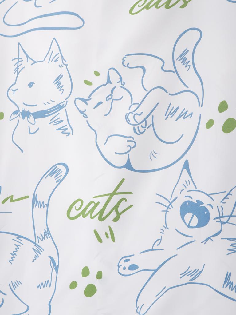 Рубашка свободного покроя свободного покроя с рисунком кота Prinr Hawaii Short Men Shirt Man American Printing Summer Universal для пар в уличном стиле