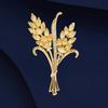 Брошь-букет из колосьев пшеницы, Универсальная и персонализированная хрустальная брошь с нишевым чувством дизайна для женщин