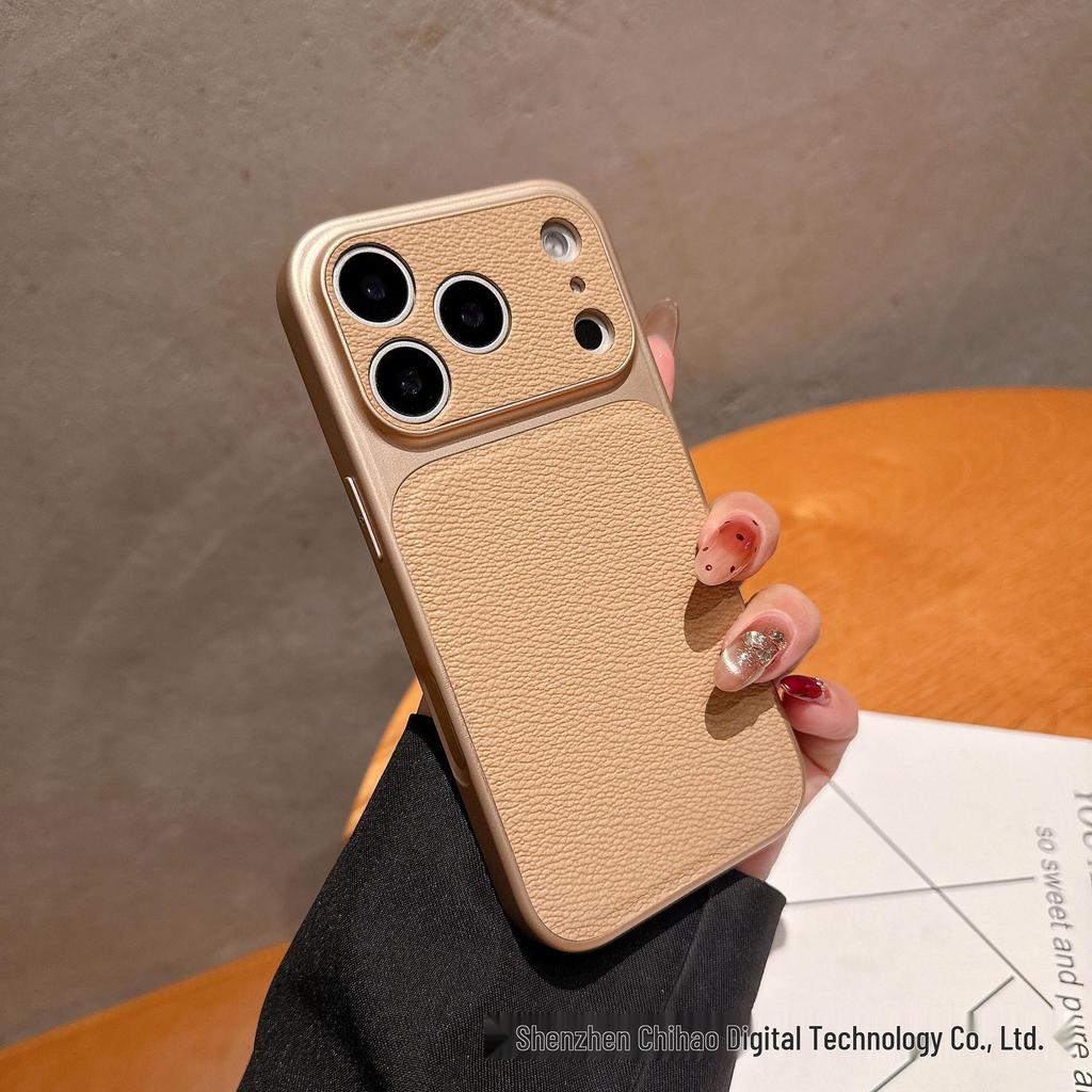 Чехол для iPhone 17 Pro Max с узором «Личи»: Простой Точный Дизайн Отверстий, Противоударный ПК для Apple 16
