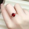 Trendy Oval Imitation Ruby Cross Ring for Women