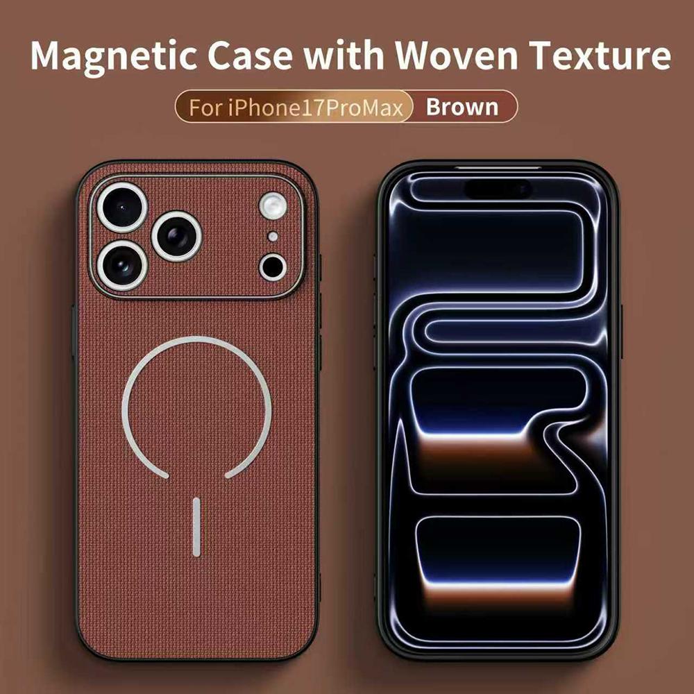 Woven Texture Magnetic Phone Case For For Iphone 17 Pro Max 17Pro 17 For Shockproof Cover For For Iphone 17 ProMax Case
