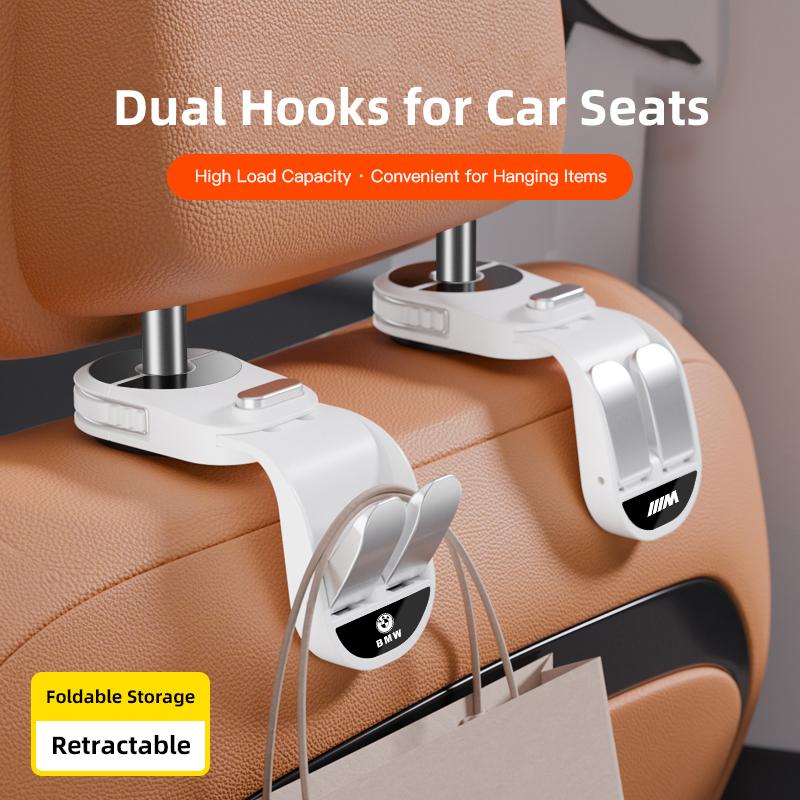 1Pcs Car Seat Back Double Hook Storage Organizer Automotive Interior Storage AccessoryFor BMW E90 G80 M3 G30 M5 F82 F83 F20 F21 fxhk04
