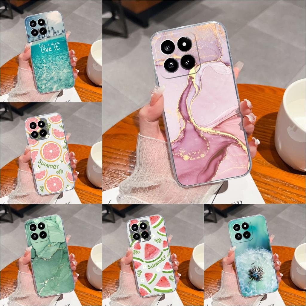 Чехол для телефона для Xiaomi Poco X6 F5 14 Pro C50 C51 Capa с фруктовым узором Высокое качество ТПУ Мягкий силиконовый противоударный прозрачный бампер для Xiaomi Shell