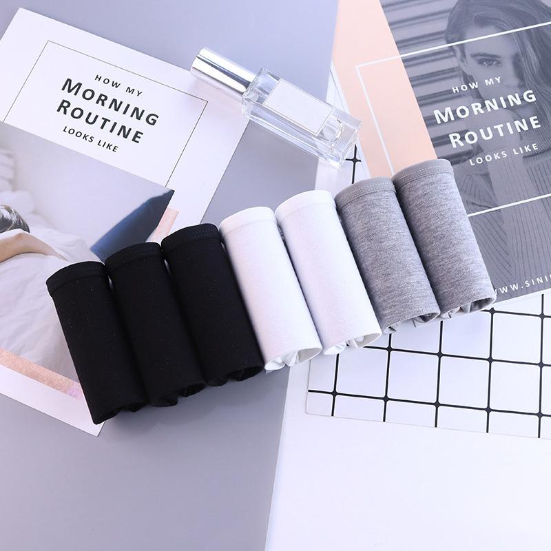 Женские хлопковые трусики, 7 шт./компл., однотонное нижнее белье, удобные трусики со средней посадкой для девочек, дышащие трусы, женское нижнее белье XXL