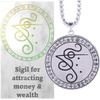 Occultism Sigil Ethnic Pendant Necklace Stainless Steel Amulet Attracting Money and Health Good Luck Wolf of Antimony
