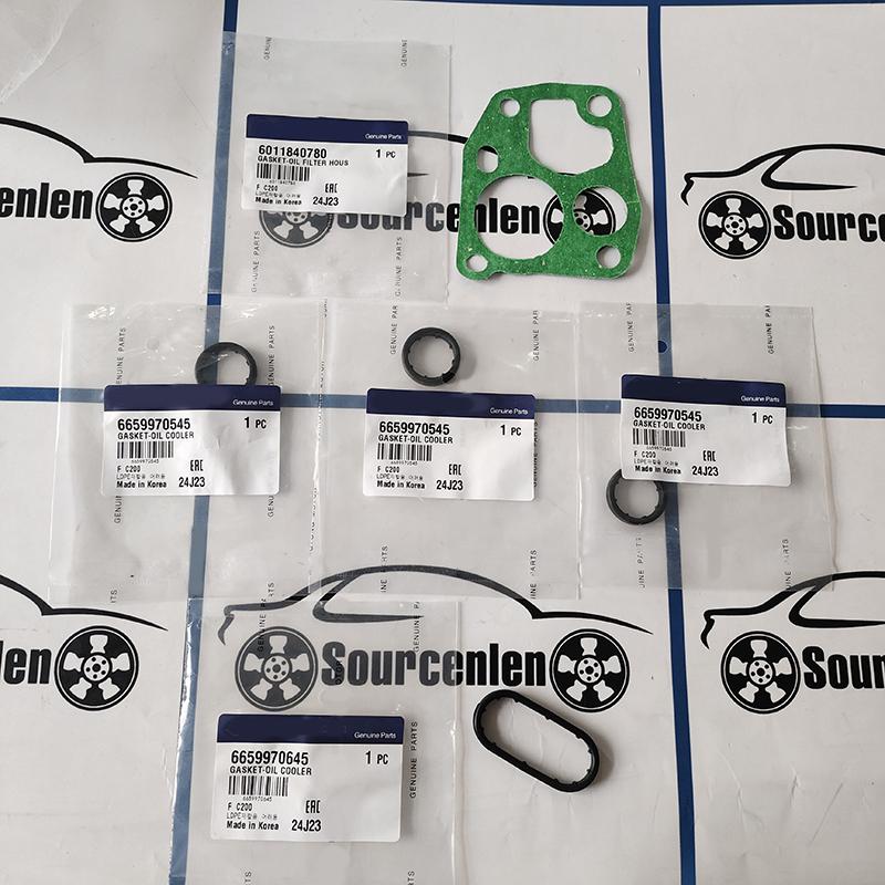 5Pcs Oil Cooler Gasket For Ssangyong Rexton SUV 2.0L & 2.7L Turbo Diesel Oil Cooler Seal Ring 6659970545 6659970645 6011840780