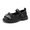 Girls' small leather shoes 2025 spring and autumn new middle-aged and older children's small fragrant wind soft sole black performance single shoes c