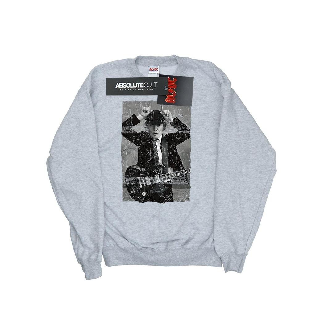 AC/DC Girls Angus Young Distressed Photo Sweatshirt