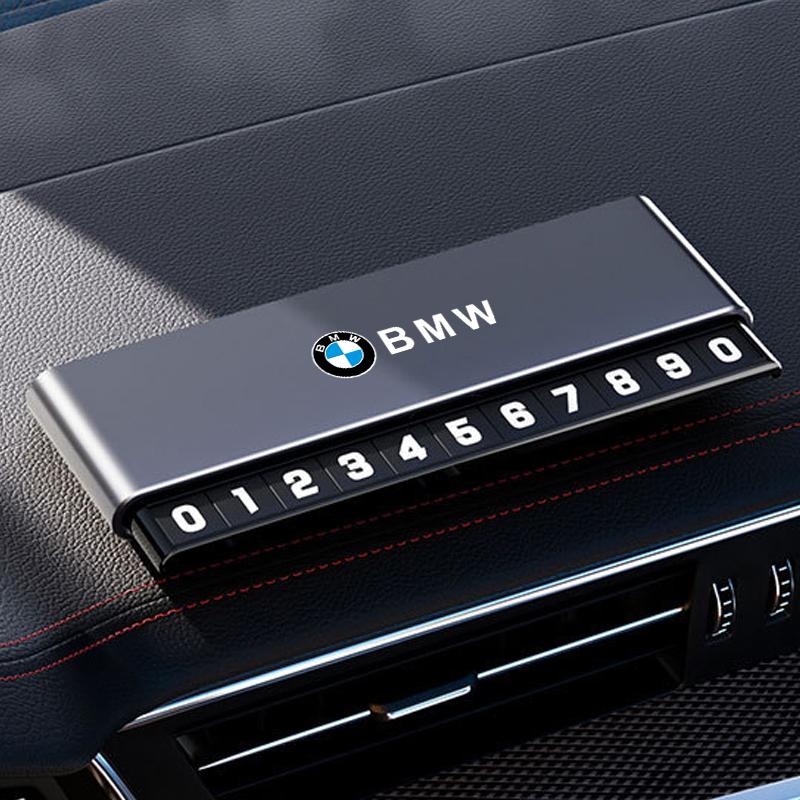 XJBN1 2025 New Aluminium Alloy Car Temporary Parking Card Phone Number Plate For BMW M Emblem M3 M5 X1 E46 E36 E34 F10 E90 F30 E60 F30
