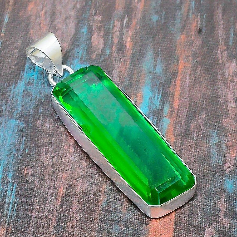 Кулон ювелирных изделий стерлингового серебра 925 пробы драгоценного камня Цаворите ручной работы на День благодарения