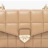 Michael Kors MK Soho Стеганая Сумка-Клатч для Поездок Однотонная Сумка через Плечо из Кожи Ягненка Женские Сумки Верблюжий 30H0G1SL1T-222