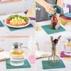 7.5x7.5 Inch Square Heat Resistant Silicone Mat Drink Cup Coasters Non-slip Pot Holder Table Placemat Kitchen Accessories