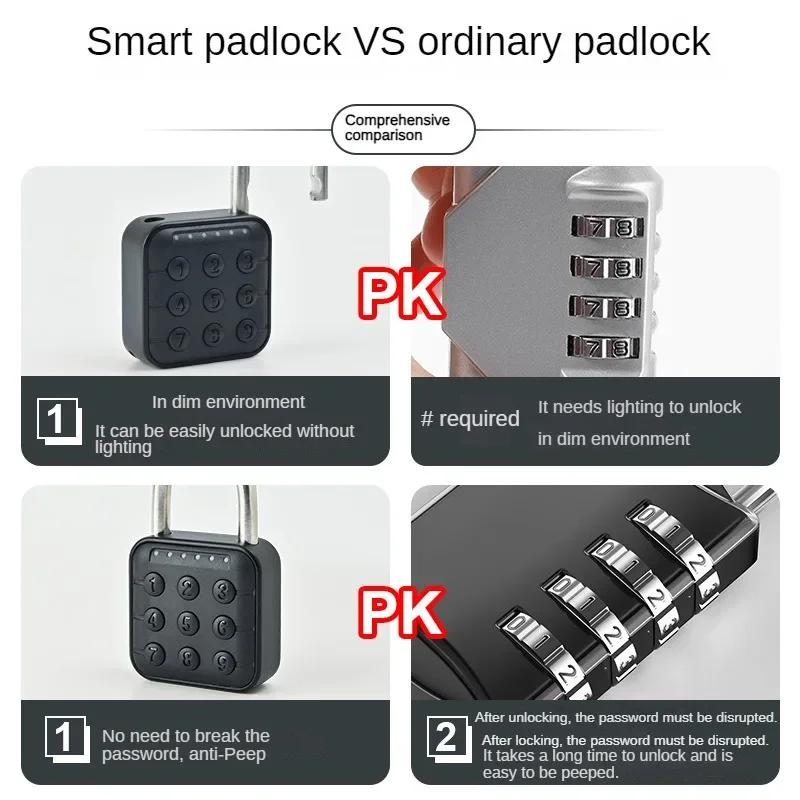 Электронный замок Tuya Bluetooth Fingerprint Padlock Цифровой замок для багажа APP Временный пароль Удаленно IP67 Декомпрессионные игрушки
