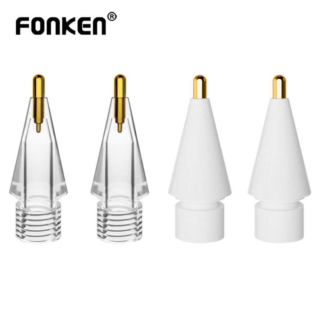 FONKEN Сменный наконечник для карандашей, совместимый с Apple Pencil, наконечник для карандашей 1-го/2-го поколения, повышенная чувствительность, прозрачные запасные наконечники
