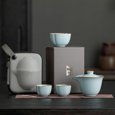 Портативный дорожный чайный набор Tangfeng Ru Kiln