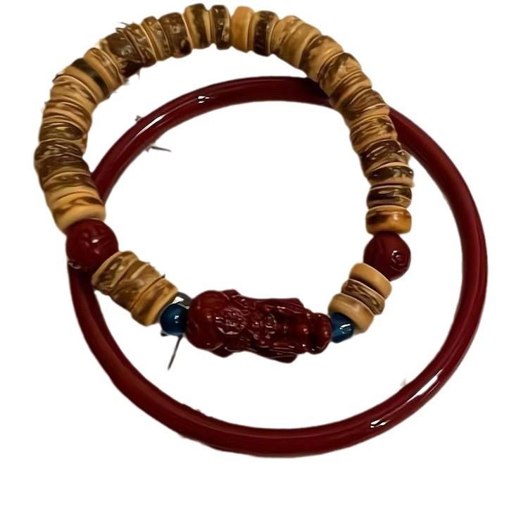 Стильный новый китайский браслет из бусин пиксю из кокосовой скорлупы Элегантные летние украшения