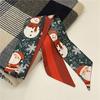 Korean Style Scarves Neck Tie Female Printed Scarf Christmas Hair Band Hair Ribbon Long Silk Scarf