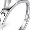 2pcs Sea Open Ring Set Adjustable Personalized Sun Couple Open Ring for Men Women Dating