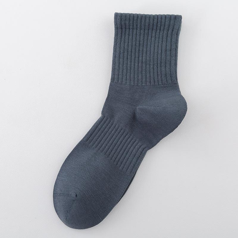 Men's Autumn and Winter Pure Cotton Mid-calf Socks, Business Men's Cotton Socks, Black Long Socks